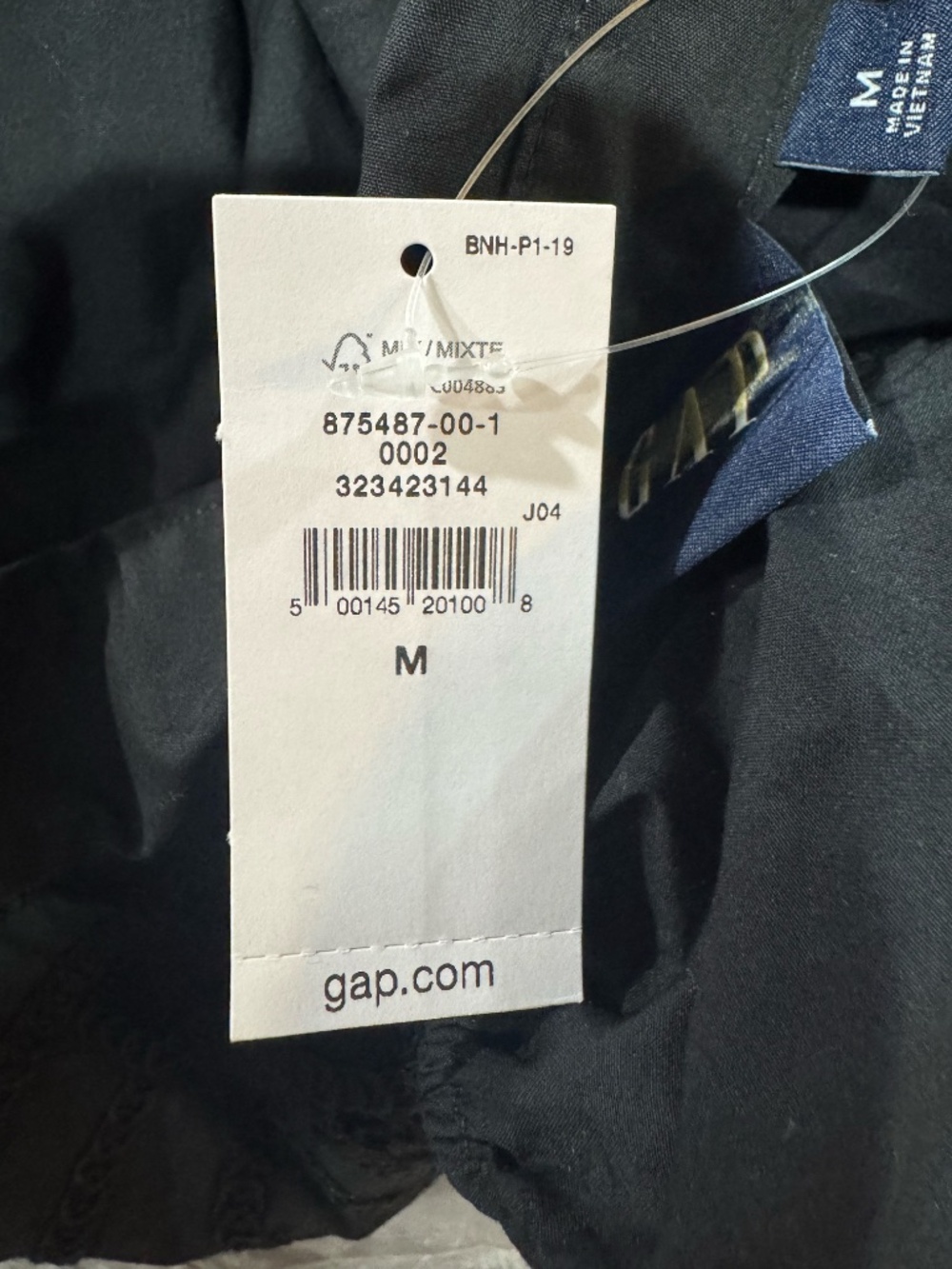 NWT GAP Poplin Cinched Midi Shirtdress // Black - Picture 6 of 6